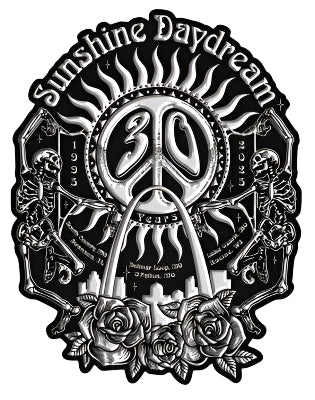 Sunshine Daydream 30th Anniversary Skeleton STL Logo Die Cut Sticker - Silver