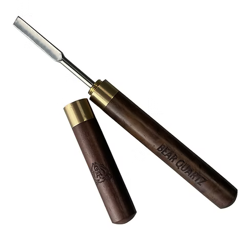 Bear Quartz Wood Pocket Spatula Dabber