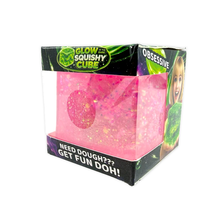 Fun Doh Glow-in-the-Dark Squish & Squeeze Sparkle Cube Toy