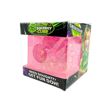 Fun Doh Glow-in-the-Dark Squish & Squeeze Sparkle Cube Toy