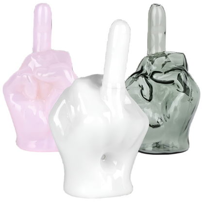 Middle Finger Glass Hand Pipe - Assorted Colors