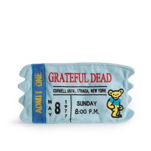 fabdog Grateful Dead Cornell '77 Concert Ticket Dog Toy