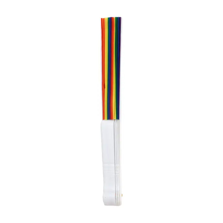 Rainbow Striped Hand Fan