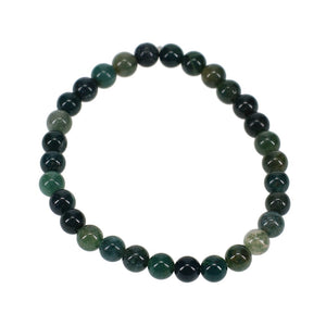 Moss Agate Bracelet - 6mm