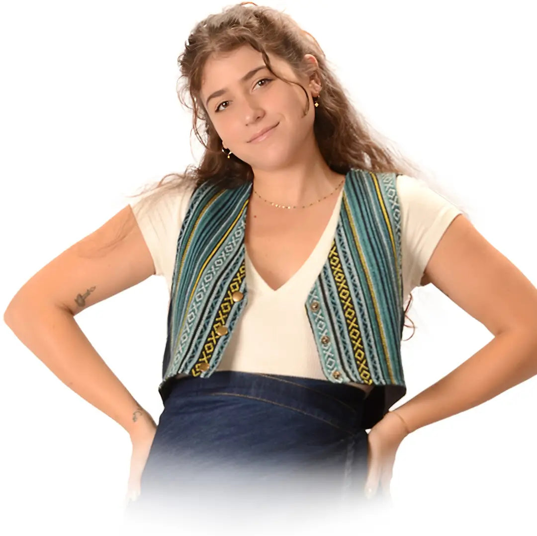 Corduroy and Gheri Halter Vest