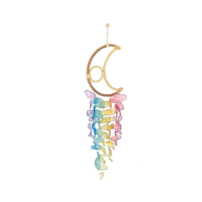 Moon Crescent Sea Glass Suncatcher