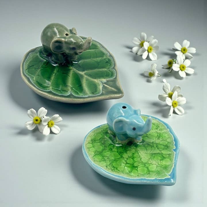 Ceramic Elephant Incense Burner