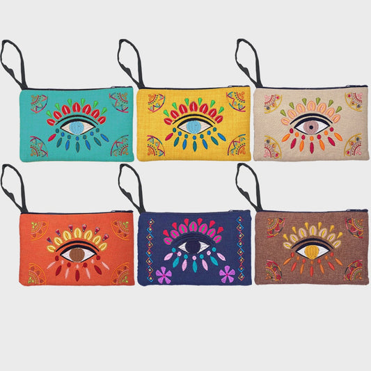 Evil Eye Ecuadorian Embroidered Wristlet