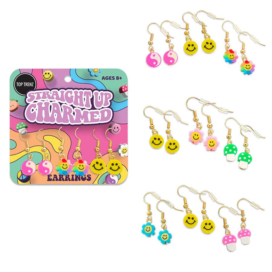 Straight Up Charmed Dangle Earrings - Assorted