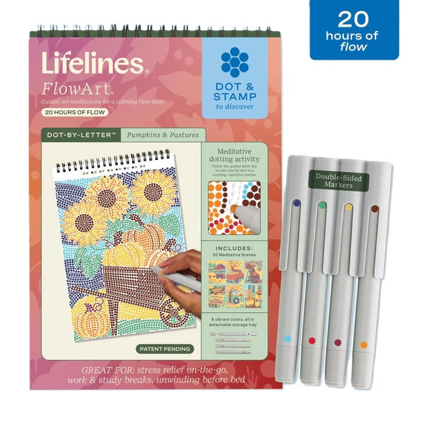 Lifelines™ FlowArt: Dot-By-Letter Pumpkins and Pastures Coloring Pad