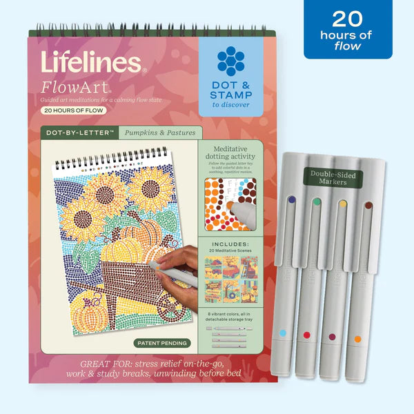 Lifelines™ FlowArt: Dot-By-Letter Pumpkins and Pastures Coloring Pad