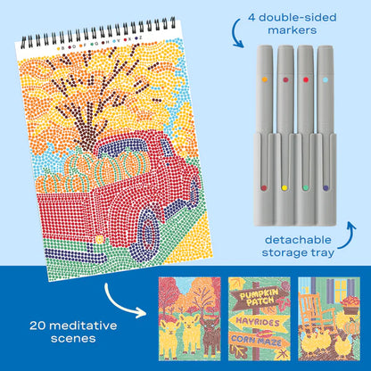 Lifelines™ FlowArt: Dot-By-Letter Pumpkins and Pastures Coloring Pad