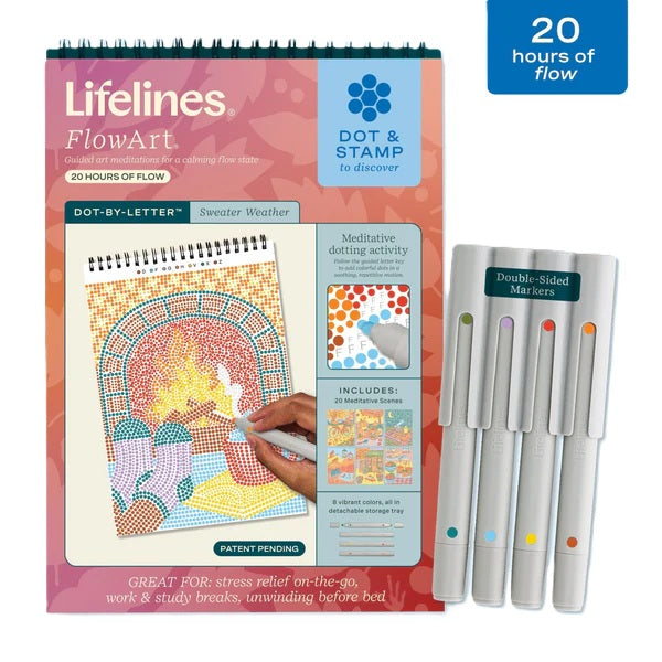 Lifelines™ FlowArt: Dot-By-Letter Sweater Weather Coloring Pad