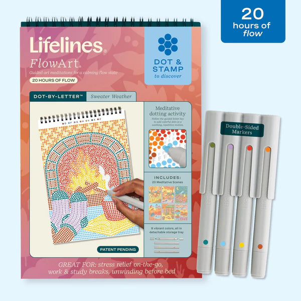 Lifelines™ FlowArt: Dot-By-Letter Sweater Weather Coloring Pad