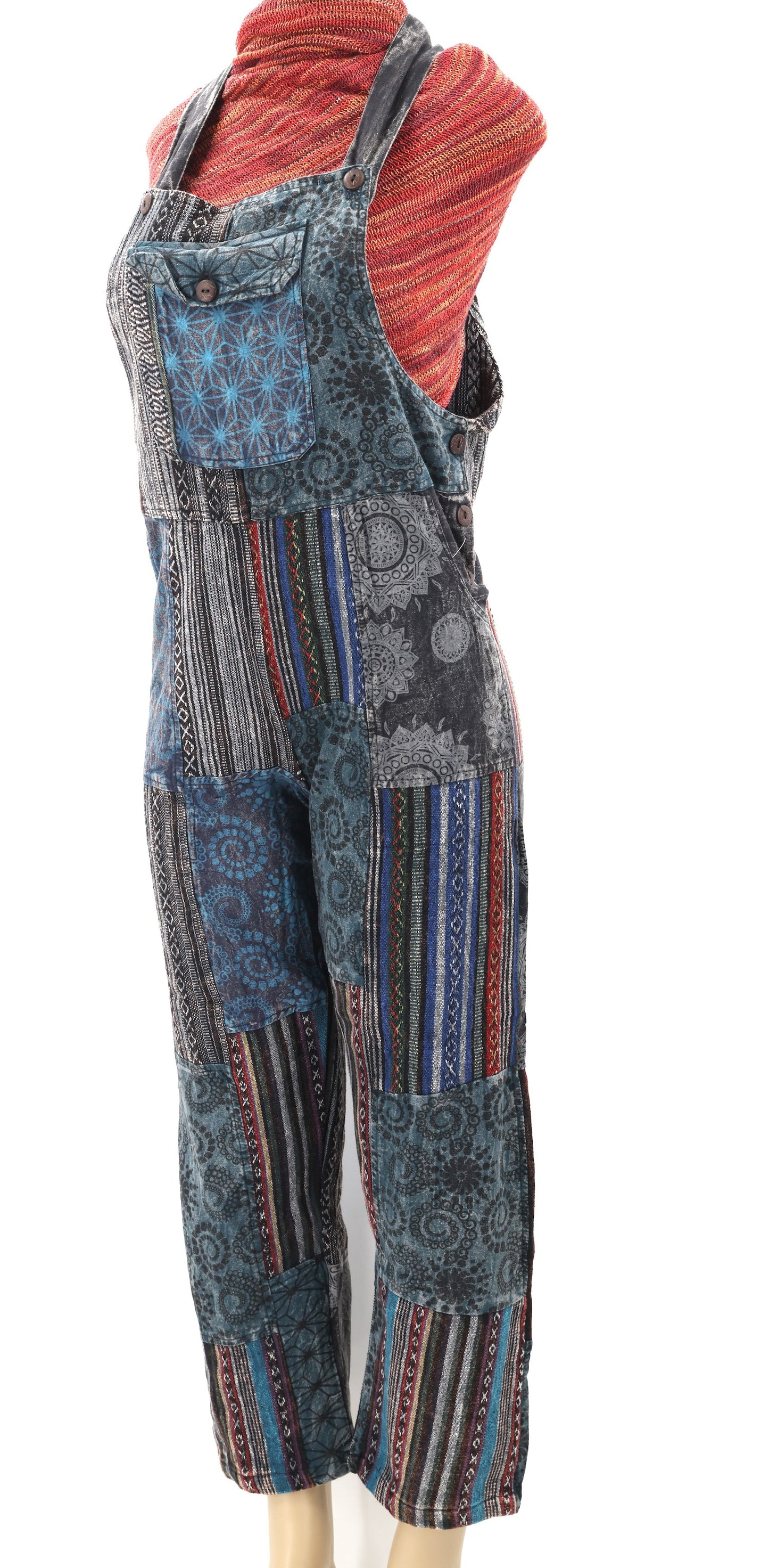 Gheri & Cotton Handwoven Patchwork Overalls