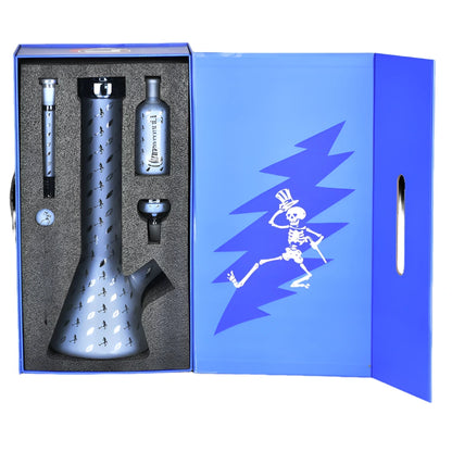 Pulsar x Grateful Dead 13.75" Bolts & Skellies Beaker Water Pipe Set - Metallic Blue SALE