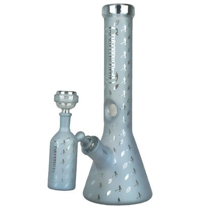 Pulsar x Grateful Dead 13.75" Bolts & Skellies Beaker Water Pipe Set - Metallic Blue SALE