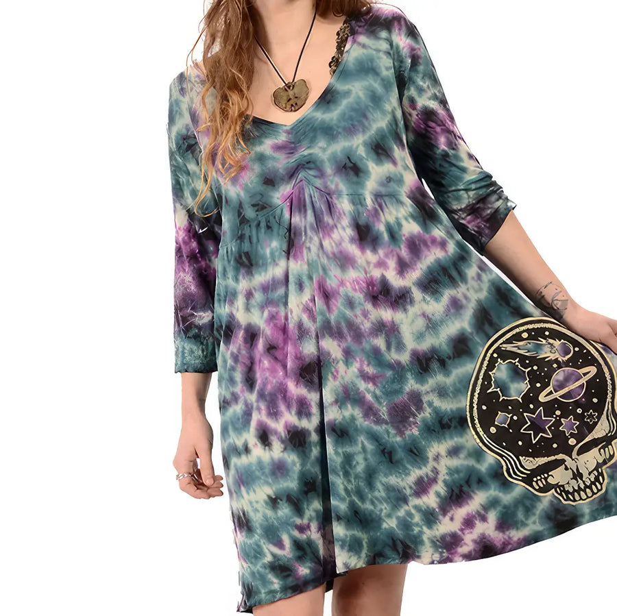 Grateful Dead Stealie The Night Away Tie Dyed Dress