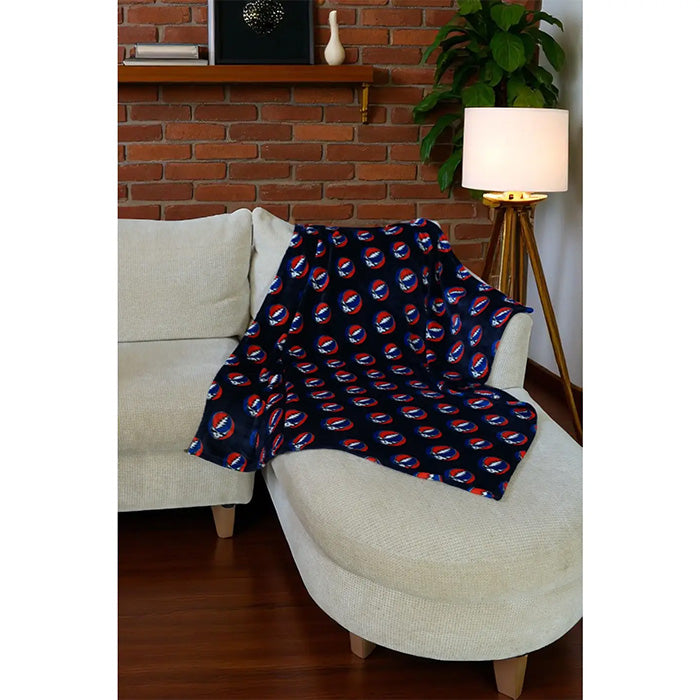 Grateful Dead Steal Your Face Cozy Fleece Throw Blanket