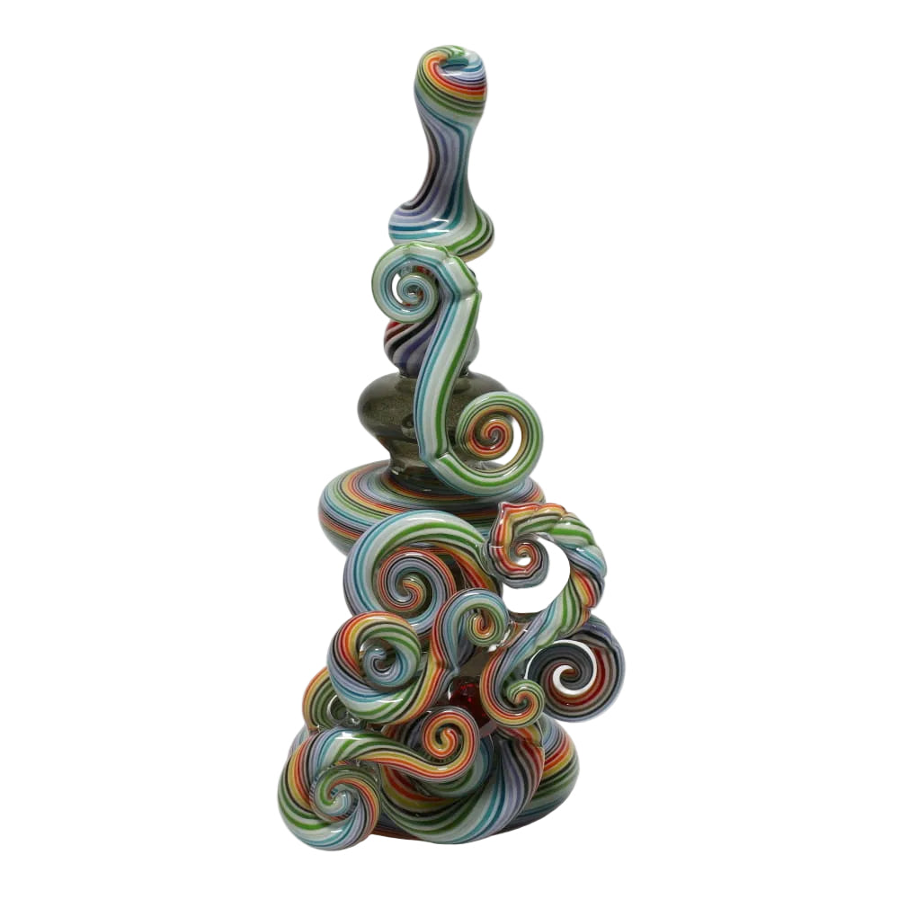 Haha Glass Rainbow Multi Section Curly Bubbler