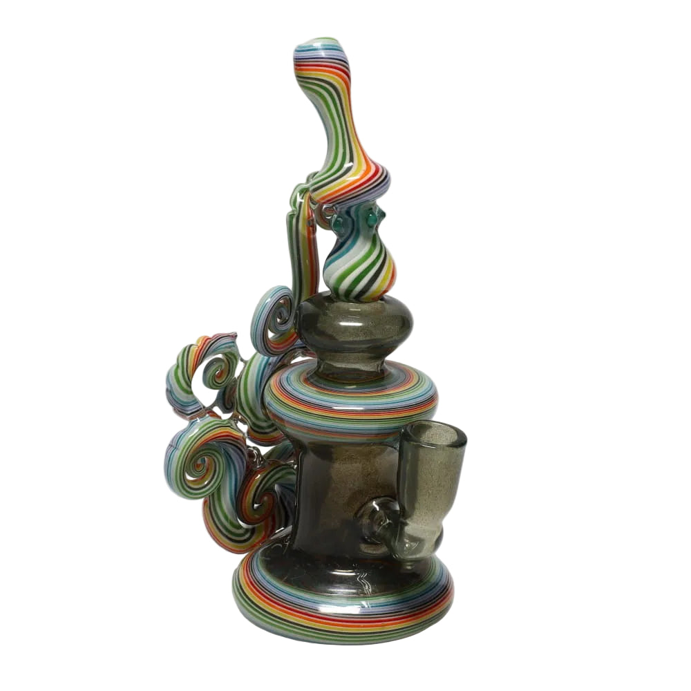 Haha Glass Rainbow Multi Section Curly Bubbler