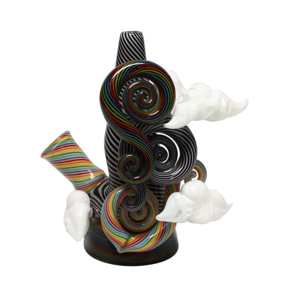 Haha Glass Black & White & Rainbow Cloud Cone Bubbler