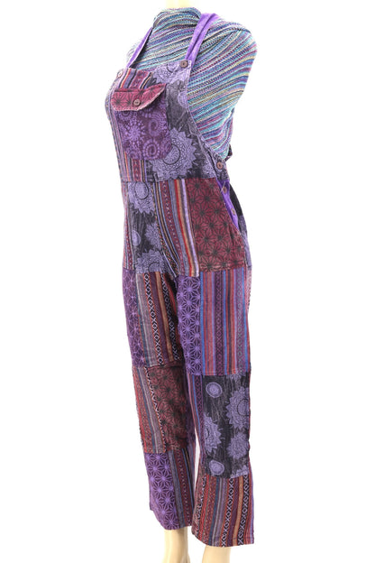 Gheri & Cotton Print Patchwork Overalls