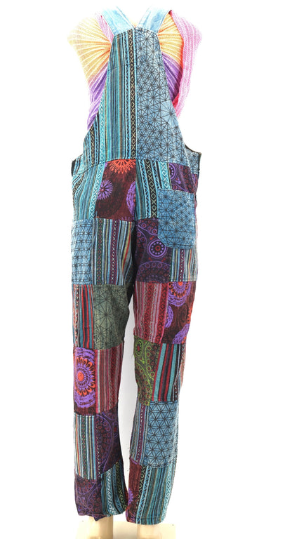 Gheri & Cotton Print Patchwork Overalls