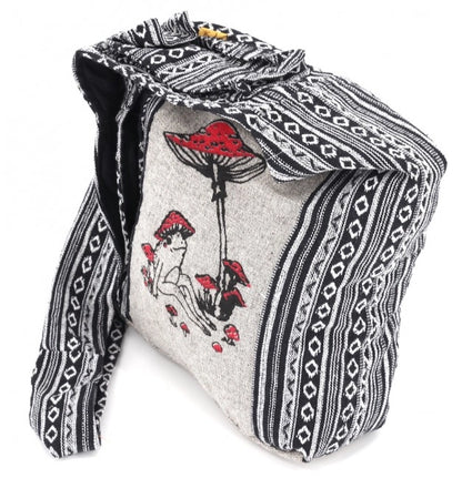 Gheri Cotton with Frog Mushroom Print Crossbody Bag
