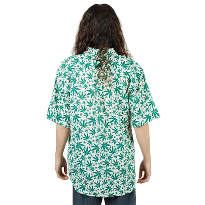 Hippie Canna Leaf Short Sleeve Button Down
