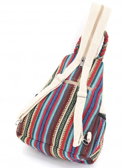 Tie Dye Hemp Mushroom Embroidered Slingback Bag