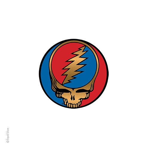 Grateful Dead Steal Your Face Gold Sticker 1"