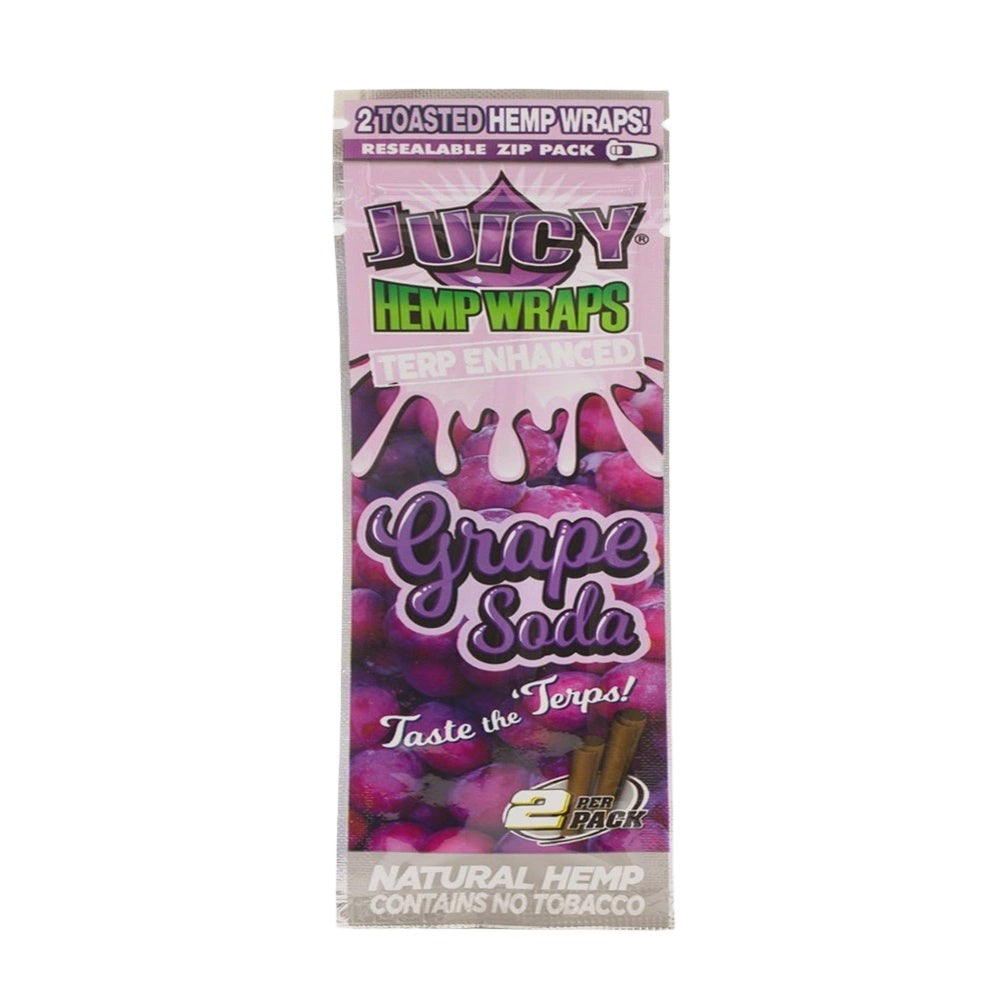 Juicy Jays Hemp Grape Soda Terp Enhanced Wraps 2 pack