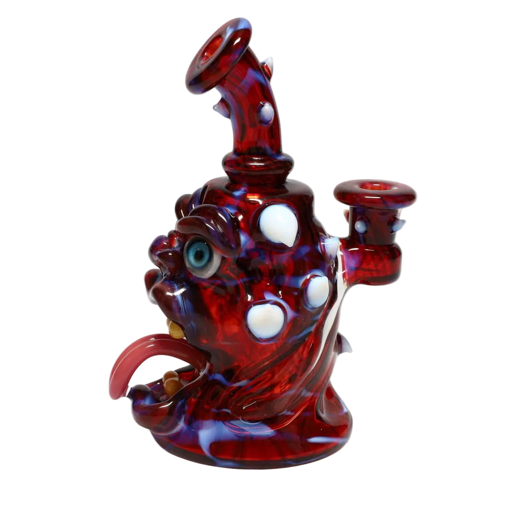 Kaleb Folck Glass Red Face Rig w/ Matching Carb Cap