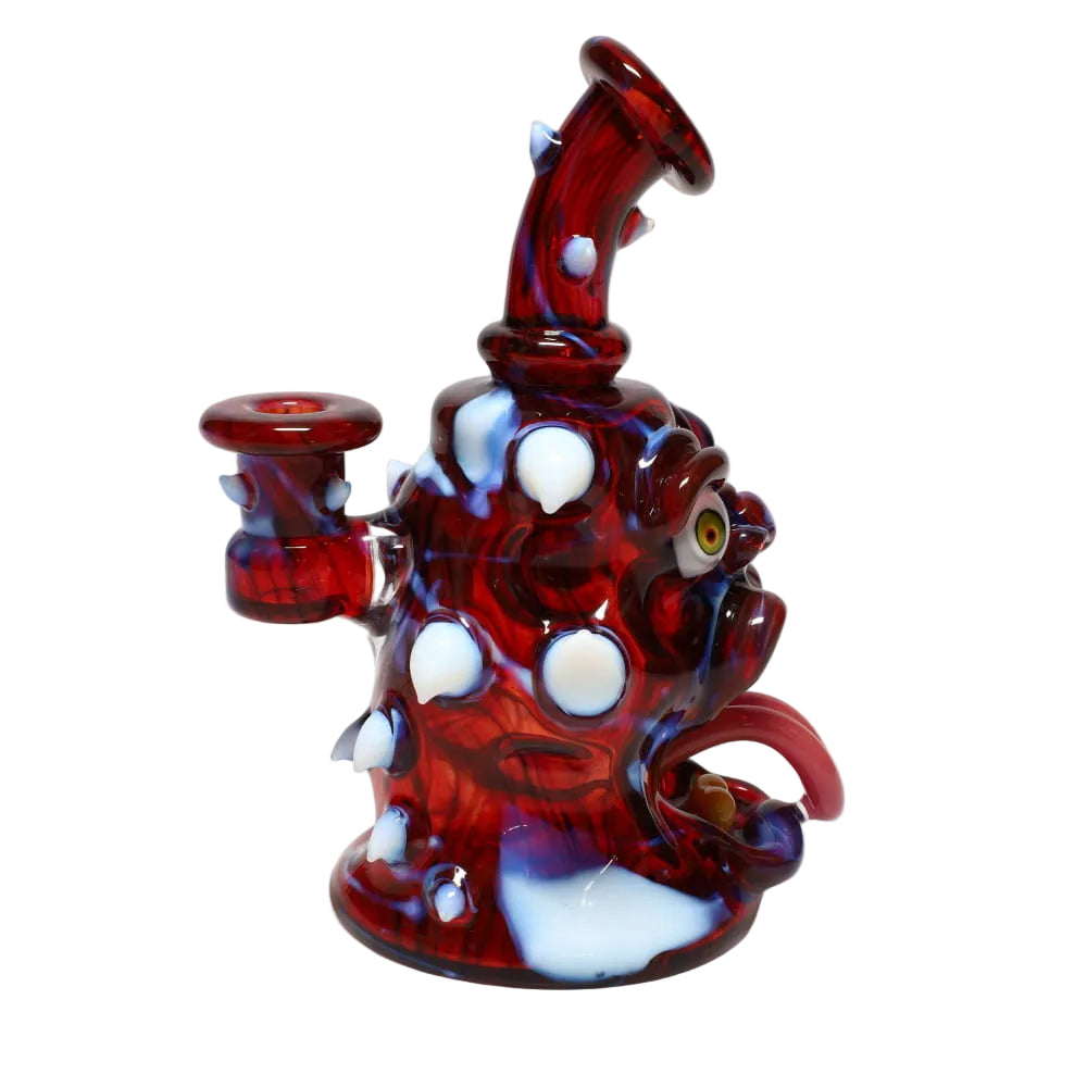Kaleb Folck Glass Red Face Rig w/ Matching Carb Cap