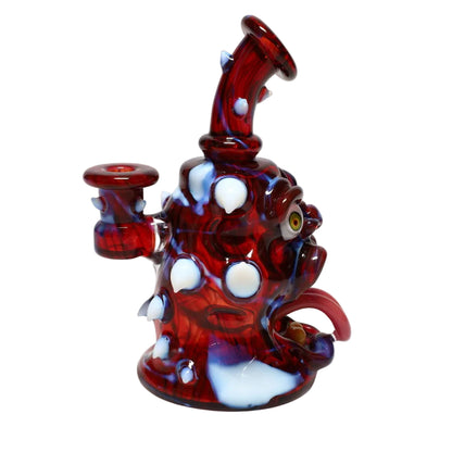 Kaleb Folck Glass Red Face Rig w/ Matching Carb Cap