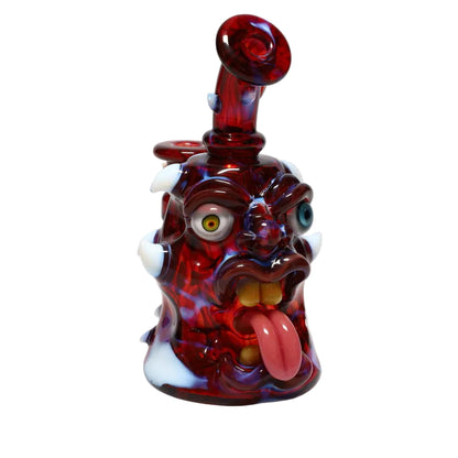 Kaleb Folck Glass Red Face Rig w/ Matching Carb Cap