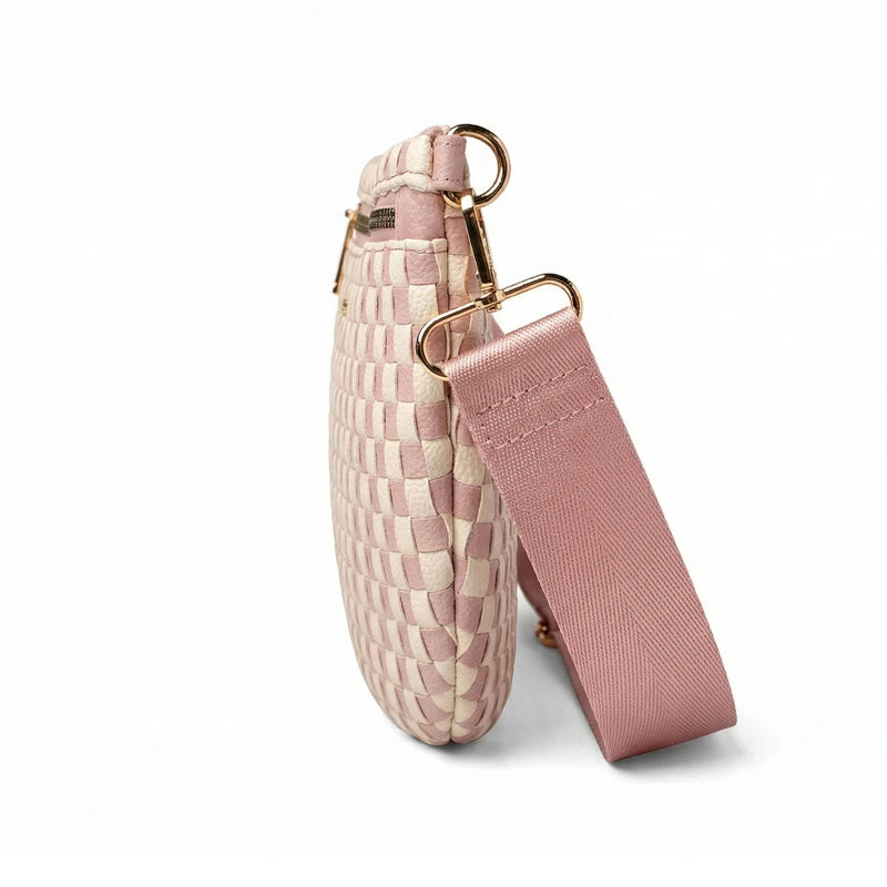 Kedzie Terrace Woven Crossbody in Pink
