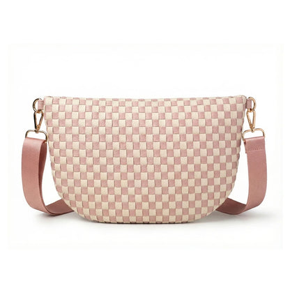 Kedzie Terrace Woven Crossbody in Pink
