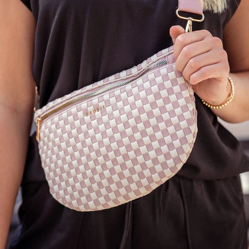 Kedzie Terrace Woven Crossbody in Pink