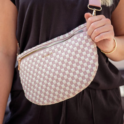 Kedzie Terrace Woven Crossbody in Pink