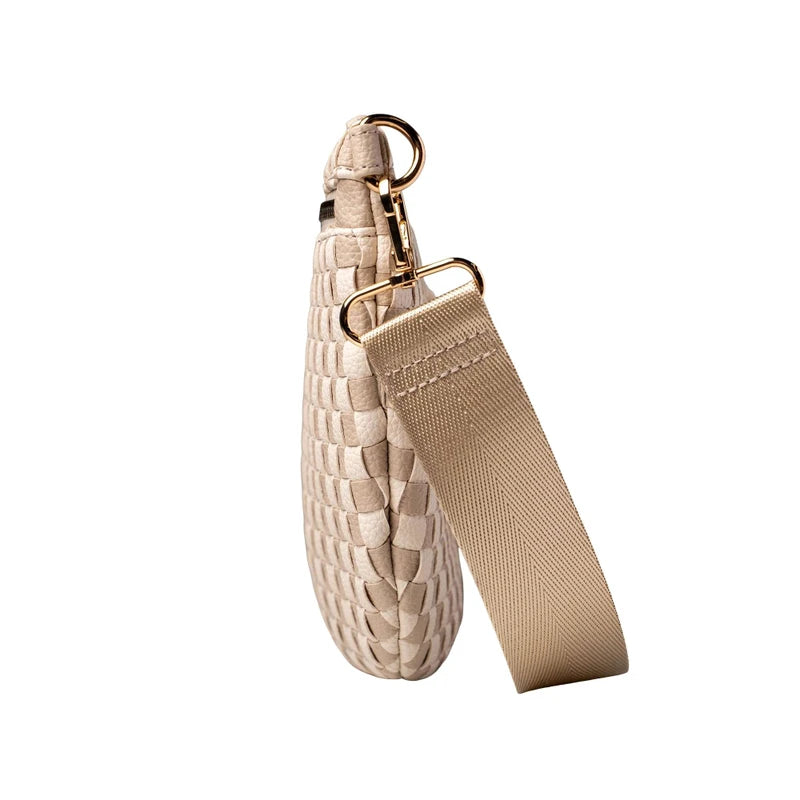 Kedzie Terrace Woven Crossbody in Taupe