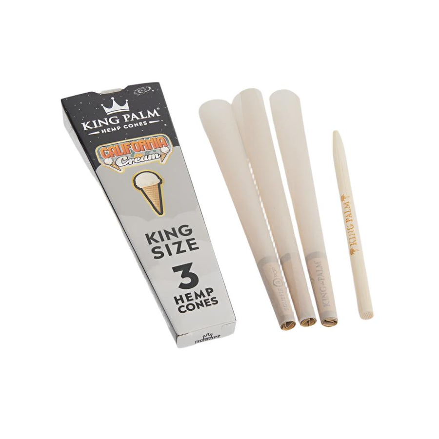 King Palm California Cream King Size Hemp Cones  3 pack