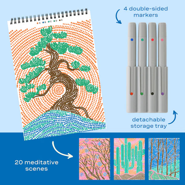 Lifelines™ FlowArt: Dot-By-Letter Landscapes Coloring Pad