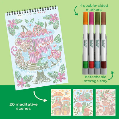 Lifelines™ FlowArt: Trace-By-Line Woodland Whimsy Coloring Pad
