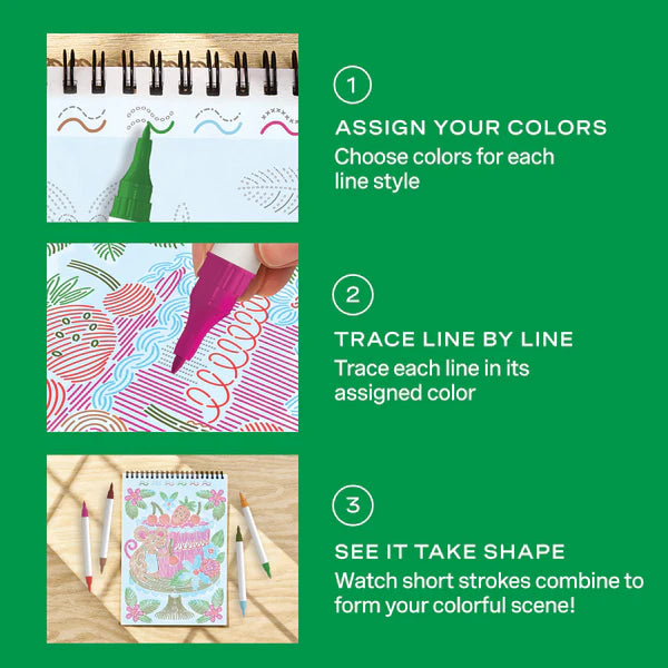 Lifelines™ FlowArt: Trace-By-Line Woodland Whimsy Coloring Pad