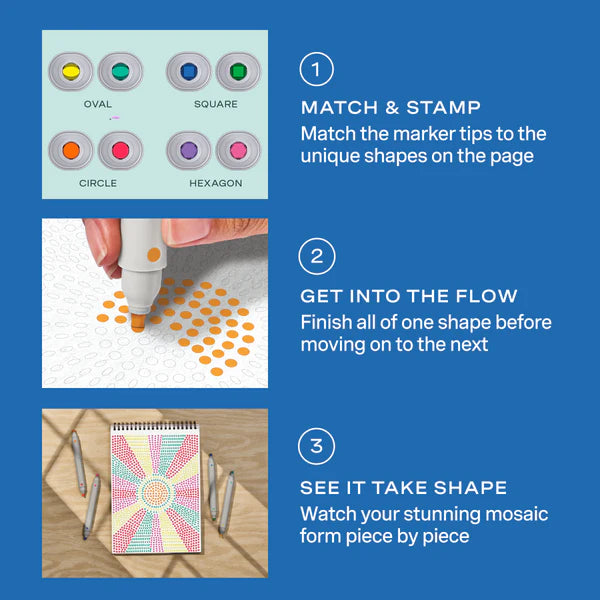 Lifelines™ FlowArt: Stamp by Shape Mediterranean Mosiac Coloring Pad