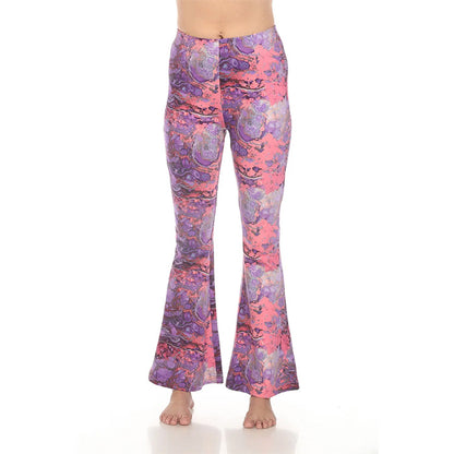 Psychedelic Marble Bellbottom Pants in Purple