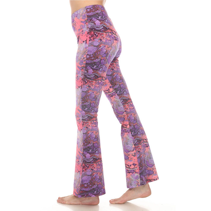 Psychedelic Marble Bellbottom Pants in Purple