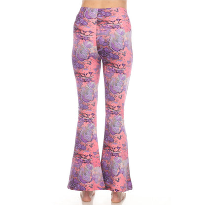 Psychedelic Marble Bellbottom Pants in Purple